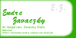 endre zavaczky business card